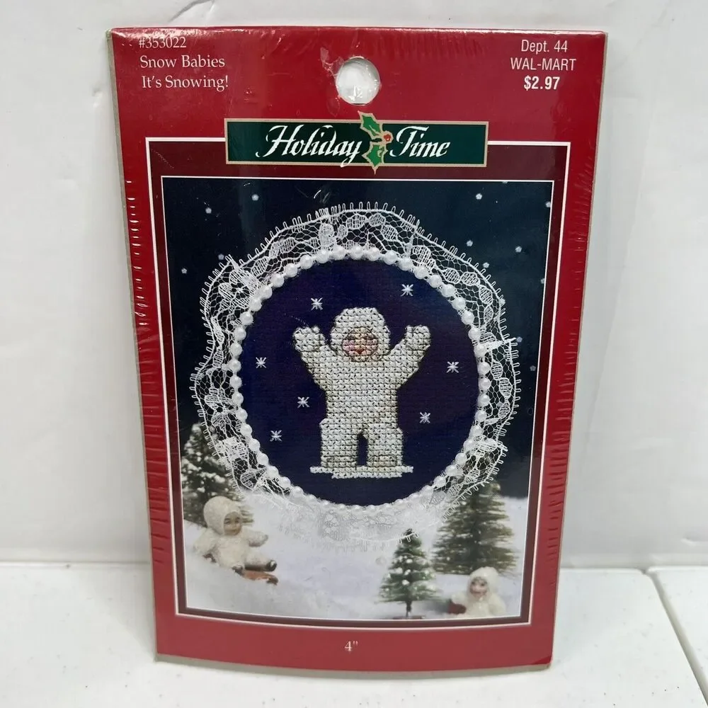 Holiday Time vtg snow